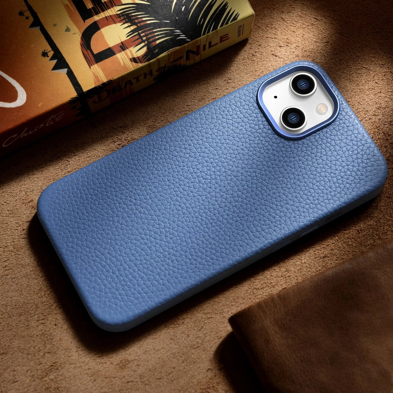 iCarer Litchi Premium Leather Case iPhone 14 Plus Magnetic Leather Case with MagSafe Light Blue (WMI14220711-LB)_15