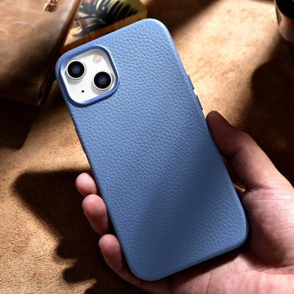 iCarer Litchi Premium Leather Case iPhone 14 Plus Magnetic Leather Case with MagSafe Light Blue (WMI14220711-LB)_16