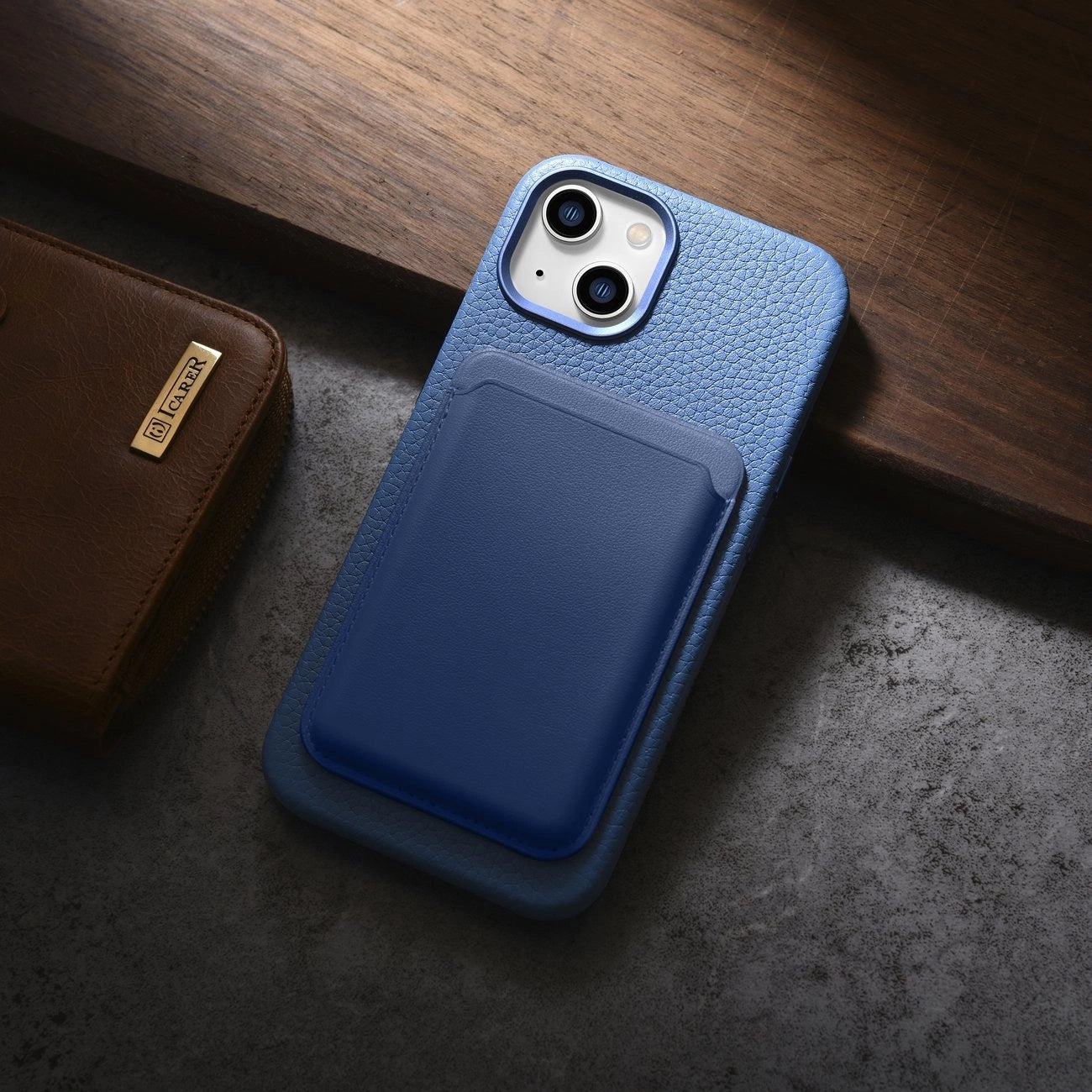 iCarer Litchi Premium Leather Case iPhone 14 Plus Magnetic Leather Case with MagSafe Light Blue (WMI14220711-LB)_17