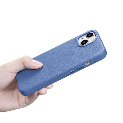 iCarer Litchi Premium Leather Case iPhone 14 Plus Magnetic Leather Case with MagSafe Light Blue (WMI14220711-LB)_20