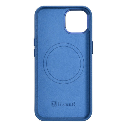 iCarer Litchi Premium Leather Case iPhone 14 Plus Magnetic Leather Case with MagSafe Light Blue (WMI14220711-LB)_2