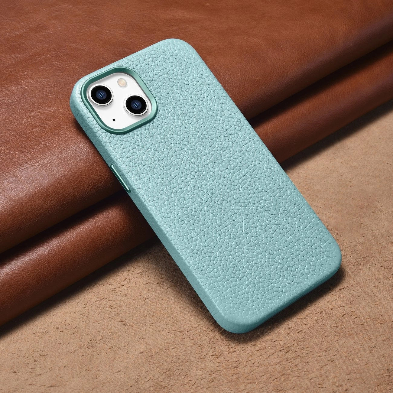 iCarer Litchi Premium Leather Case iPhone 14 Plus Magnetic Leather Case with MagSafe Green (WMI14220711-GN)_12
