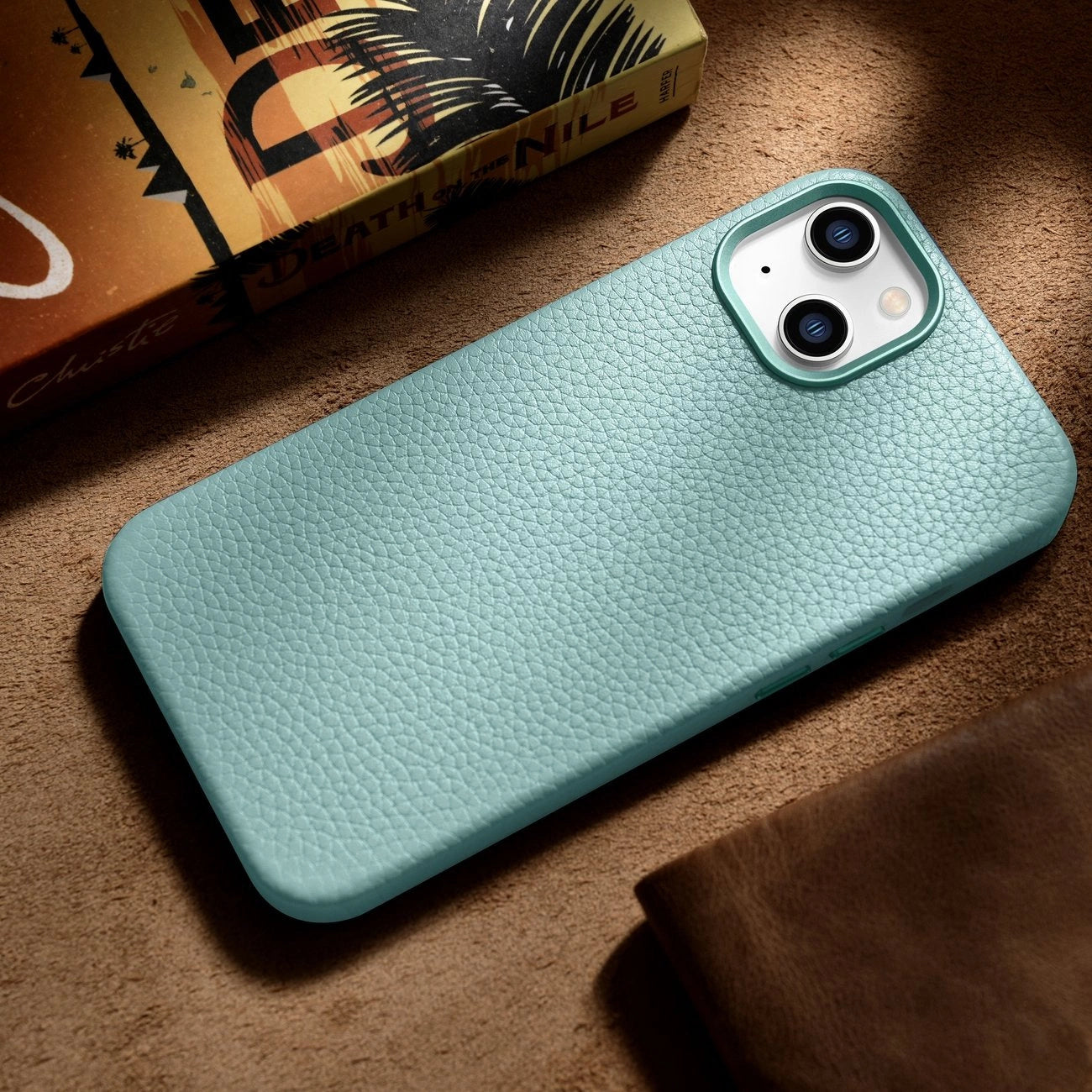 iCarer Litchi Premium Leather Case iPhone 14 Plus Magnetic Leather Case with MagSafe Green (WMI14220711-GN)_15