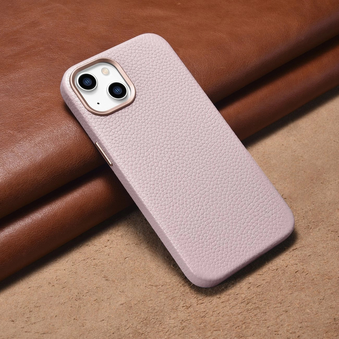 iCarer Litchi Premium Leather Case iPhone 14 Plus Magnetic Leather Case with MagSafe Pink (WMI14220711-PK)_13
