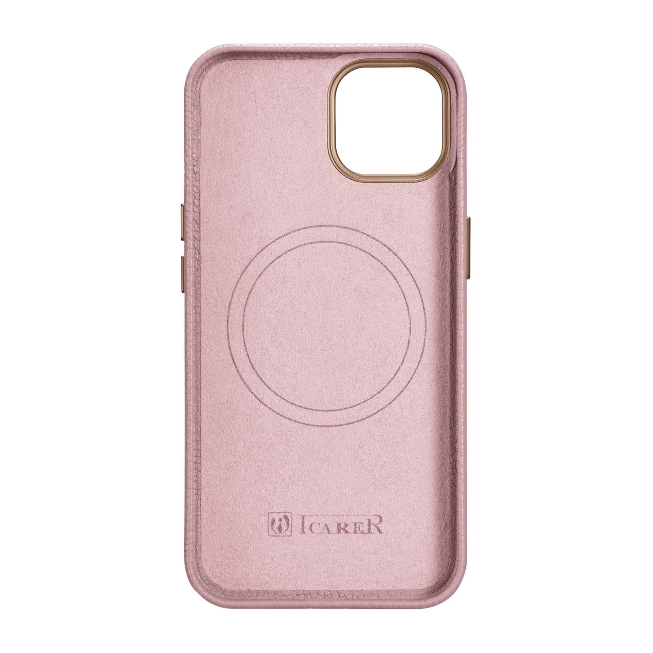 iCarer Litchi Premium Leather Case iPhone 14 Plus Magnetic Leather Case with MagSafe Pink (WMI14220711-PK)_2
