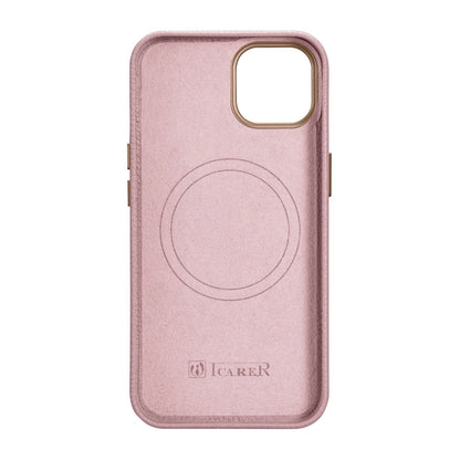 iCarer Litchi Premium Leather Case iPhone 14 Plus Magnetic Leather Case with MagSafe Pink (WMI14220711-PK)_2