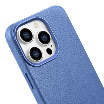 iCarer Litchi Premium Leather Case iPhone 14 Pro Max Magnetic Leather Case with MagSafe Light Blue (WMI14220712-LB)_9