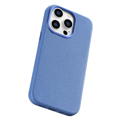 iCarer Litchi Premium Leather Case iPhone 14 Pro Max Magnetic Leather Case with MagSafe Light Blue (WMI14220712-LB)_12