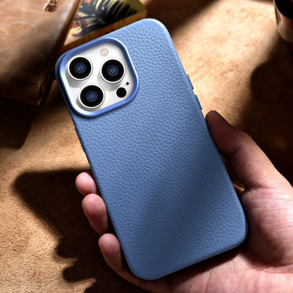 iCarer Litchi Premium Leather Case iPhone 14 Pro Max Magnetic Leather Case with MagSafe Light Blue (WMI14220712-LB)_16