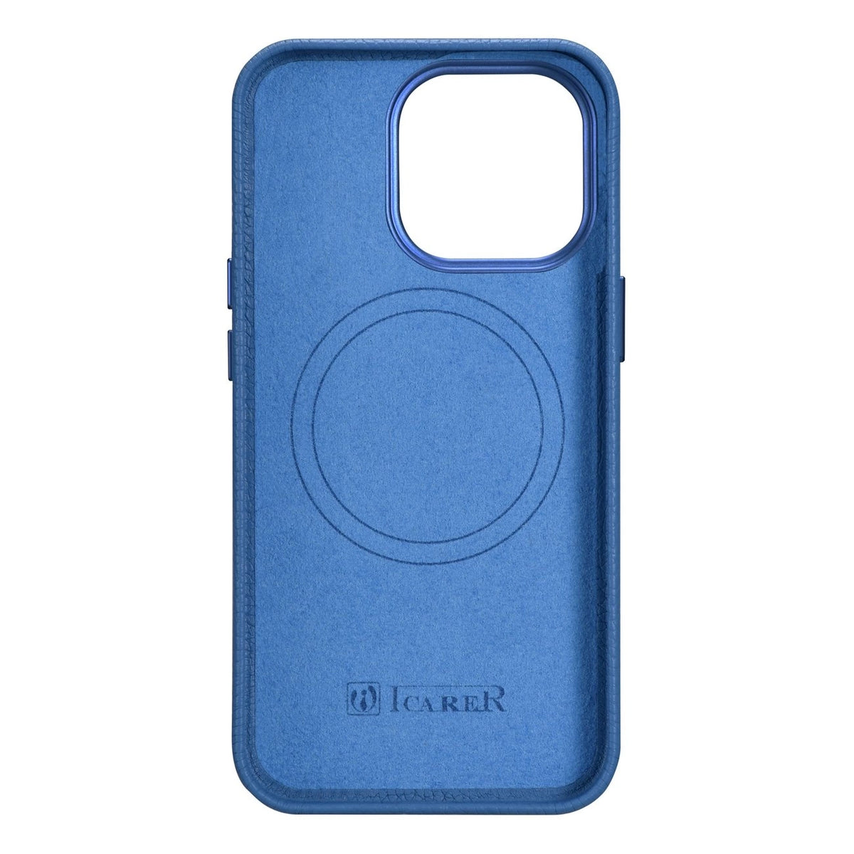 iCarer Litchi Premium Leather Case iPhone 14 Pro Max Magnetic Leather Case with MagSafe Light Blue (WMI14220712-LB)_2