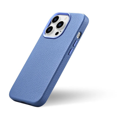 iCarer Litchi Premium Leather Case iPhone 14 Pro Max Magnetic Leather Case with MagSafe Light Blue (WMI14220712-LB)_8