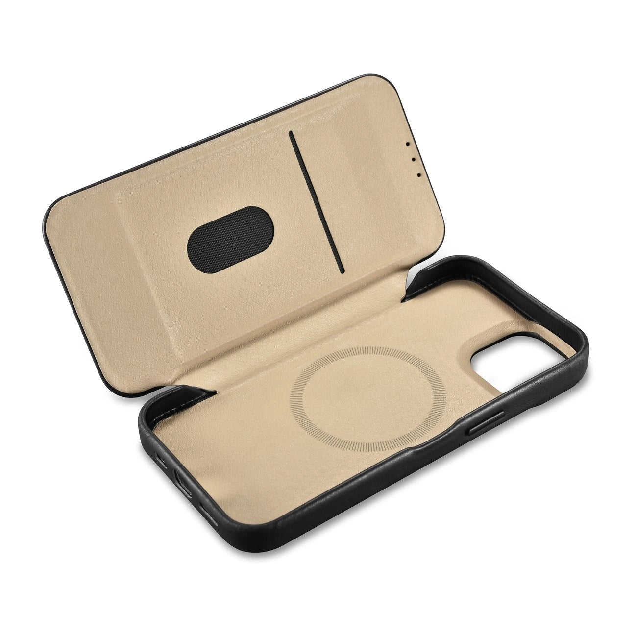 iCarer CE Oil Wax Premium Leather Folio Case Leather Case iPhone 14 Plus Magnetic Flip MagSafe Black (AKI14220707-BK)_15