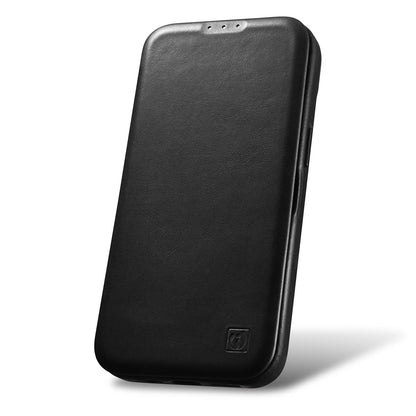 iCarer CE Oil Wax Premium Leather Folio Case Leather Case iPhone 14 Plus Magnetic Flip MagSafe Black (AKI14220707-BK)_18