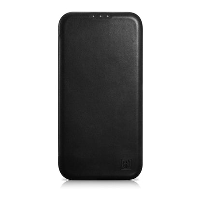iCarer CE Oil Wax Premium Leather Folio Case Leather Case iPhone 14 Plus Magnetic Flip MagSafe Black (AKI14220707-BK)_1