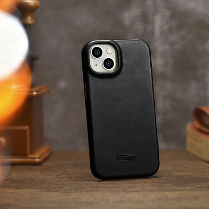 iCarer CE Oil Wax Premium Leather Folio Case Leather Case iPhone 14 Plus Magnetic Flip MagSafe Black (AKI14220707-BK)_26