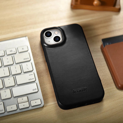 iCarer CE Oil Wax Premium Leather Folio Case Leather Case iPhone 14 Plus Magnetic Flip MagSafe Black (AKI14220707-BK)_27