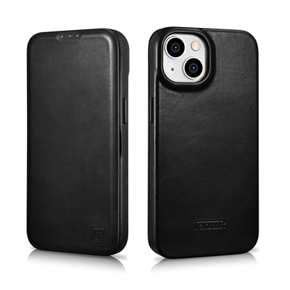 iCarer CE Oil Wax Premium Leather Folio Case Leather Case iPhone 14 Plus Magnetic Flip MagSafe Black (AKI14220707-BK)_31