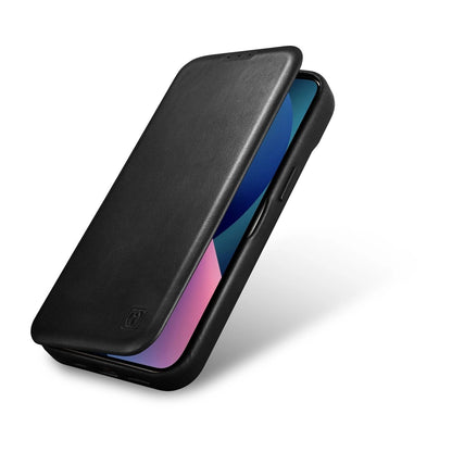 iCarer CE Oil Wax Premium Leather Folio Case Leather Case iPhone 14 Plus Magnetic Flip MagSafe Black (AKI14220707-BK)_7
