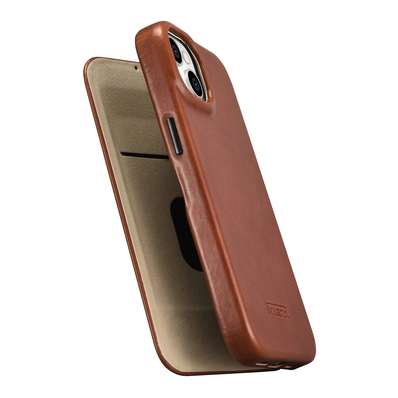 iCarer CE Oil Wax Premium Leather Folio Case iPhone 14 Plus magnetic flip case MagSafe brown (AKI14220707-BN)_9