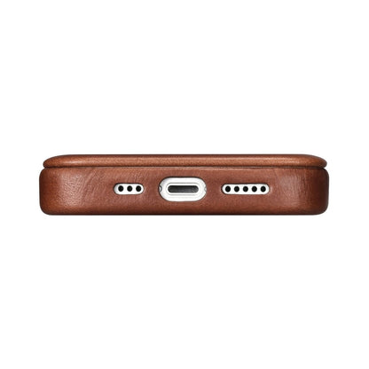 iCarer CE Oil Wax Premium Leather Folio Case iPhone 14 Plus magnetic flip case MagSafe brown (AKI14220707-BN)_10