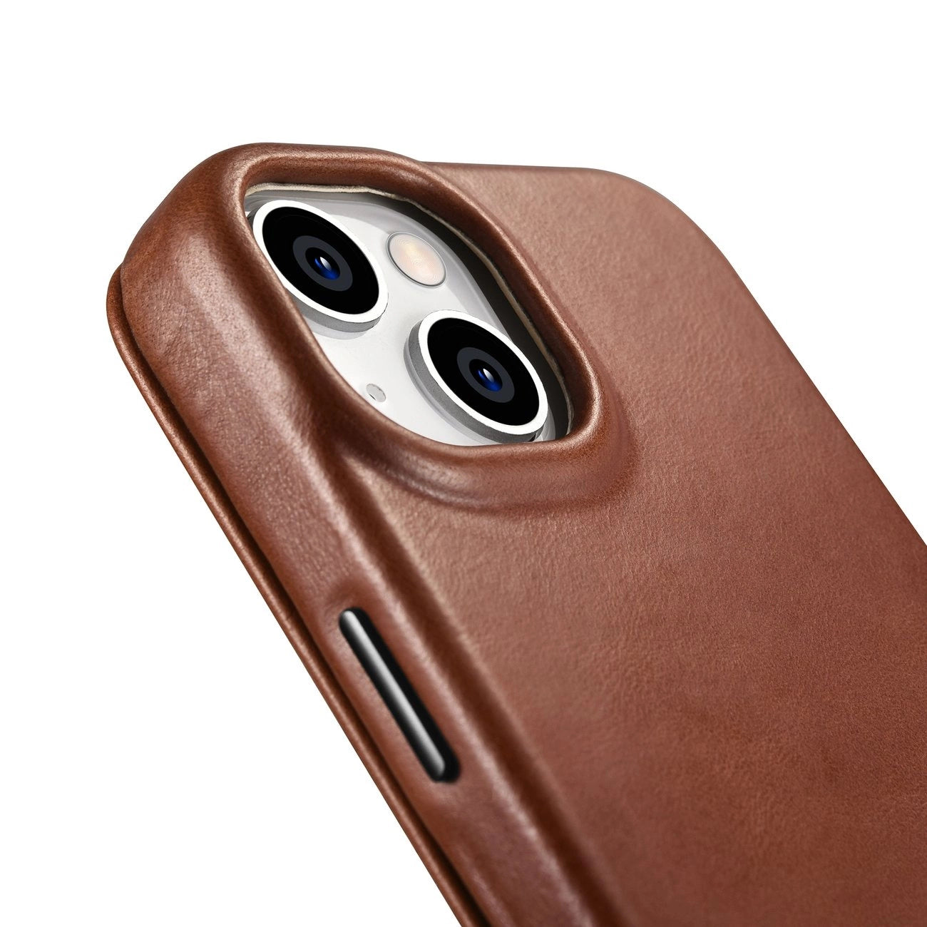 iCarer CE Oil Wax Premium Leather Folio Case iPhone 14 Plus magnetic flip case MagSafe brown (AKI14220707-BN)_14