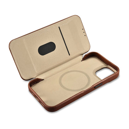 iCarer CE Oil Wax Premium Leather Folio Case iPhone 14 Plus magnetic flip case MagSafe brown (AKI14220707-BN)_16