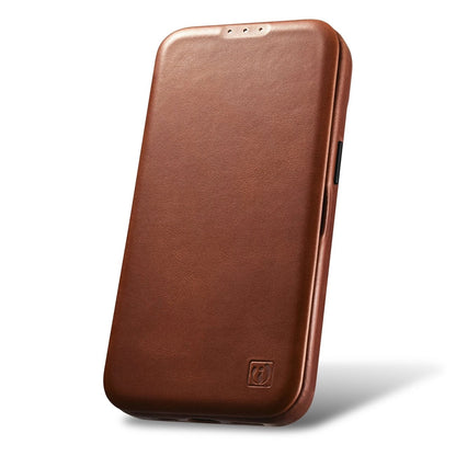 iCarer CE Oil Wax Premium Leather Folio Case iPhone 14 Plus magnetic flip case MagSafe brown (AKI14220707-BN)_18