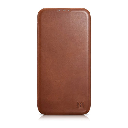 iCarer CE Oil Wax Premium Leather Folio Case iPhone 14 Plus magnetic flip case MagSafe brown (AKI14220707-BN)_1