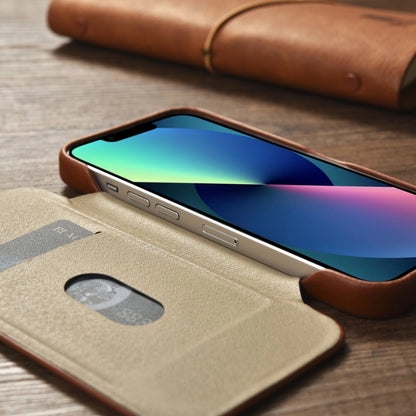 iCarer CE Oil Wax Premium Leather Folio Case iPhone 14 Plus magnetic flip case MagSafe brown (AKI14220707-BN)_22
