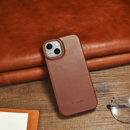iCarer CE Oil Wax Premium Leather Folio Case iPhone 14 Plus magnetic flip case MagSafe brown (AKI14220707-BN)_24
