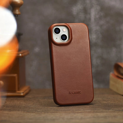 iCarer CE Oil Wax Premium Leather Folio Case iPhone 14 Plus magnetic flip case MagSafe brown (AKI14220707-BN)_27