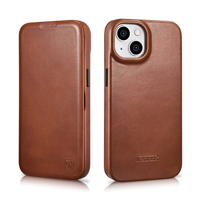 iCarer CE Oil Wax Premium Leather Folio Case iPhone 14 Plus magnetic flip case MagSafe brown (AKI14220707-BN)_31