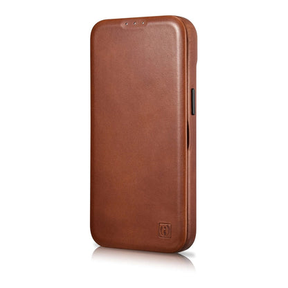 iCarer CE Oil Wax Premium Leather Folio Case iPhone 14 Plus magnetic flip case MagSafe brown (AKI14220707-BN)_5