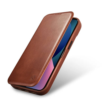 iCarer CE Oil Wax Premium Leather Folio Case iPhone 14 Plus magnetic flip case MagSafe brown (AKI14220707-BN)_7