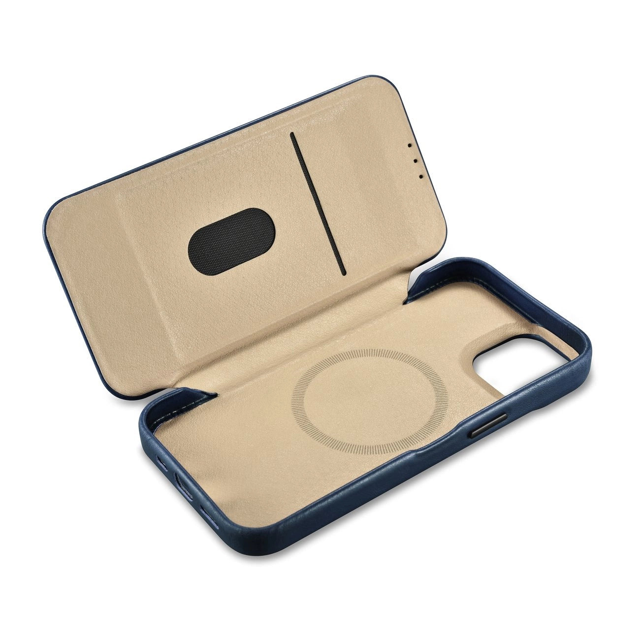 iCarer CE Oil Wax Premium Leather Folio Case iPhone 14 Plus magnetic flip case MagSafe blue (AKI14220707-BU)_15