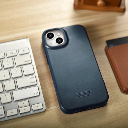 iCarer CE Oil Wax Premium Leather Folio Case iPhone 14 Plus magnetic flip case MagSafe blue (AKI14220707-BU)_26