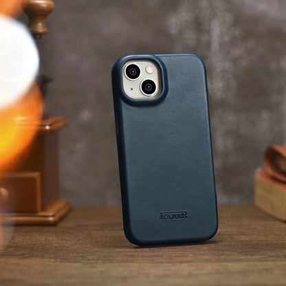 iCarer CE Oil Wax Premium Leather Folio Case iPhone 14 Plus magnetic flip case MagSafe blue (AKI14220707-BU)_27