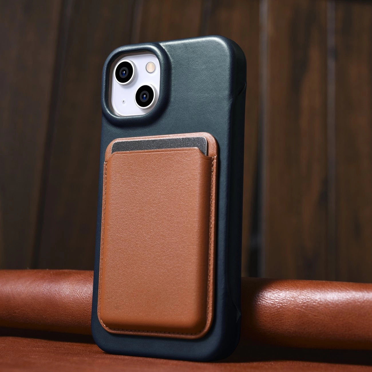iCarer CE Oil Wax Premium Leather Folio Case iPhone 14 Plus magnetic flip case MagSafe blue (AKI14220707-BU)_33