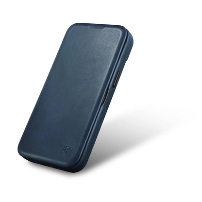 iCarer CE Oil Wax Premium Leather Folio Case iPhone 14 Plus magnetic flip case MagSafe blue (AKI14220707-BU)_6
