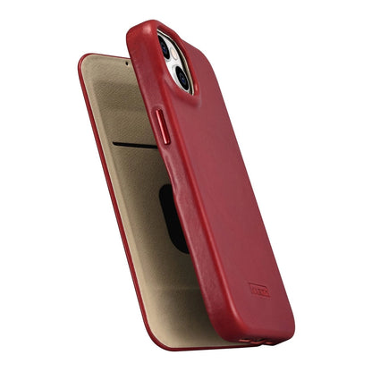 iCarer CE Oil Wax Premium Leather Folio Case iPhone 14 Plus Magnetic Flip Leather Folio Case MagSafe Red (AKI14220707-RD)_9