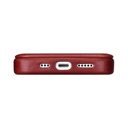 iCarer CE Oil Wax Premium Leather Folio Case iPhone 14 Plus Magnetic Flip Leather Folio Case MagSafe Red (AKI14220707-RD)_11