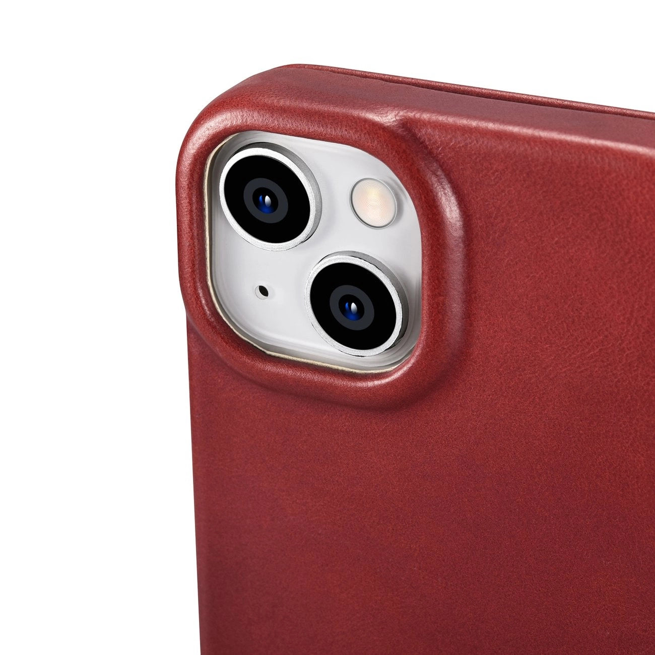 iCarer CE Oil Wax Premium Leather Folio Case iPhone 14 Plus Magnetic Flip Leather Folio Case MagSafe Red (AKI14220707-RD)_12