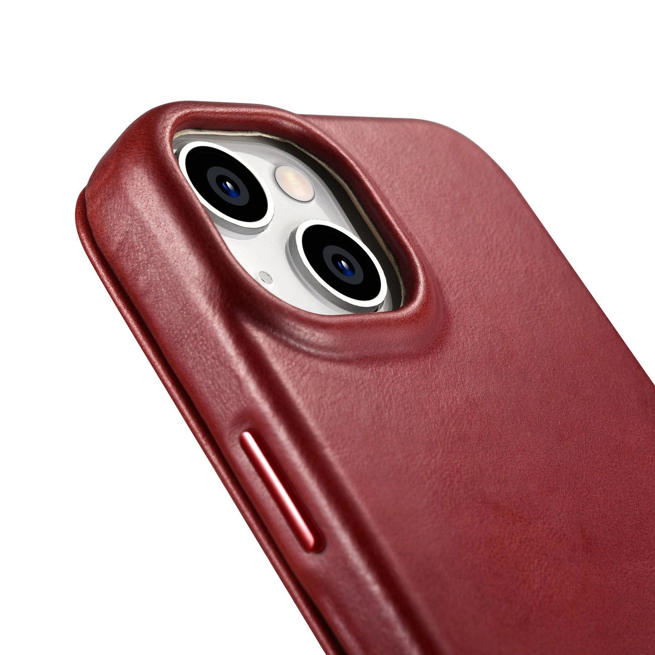iCarer CE Oil Wax Premium Leather Folio Case iPhone 14 Plus Magnetic Flip Leather Folio Case MagSafe Red (AKI14220707-RD)_13