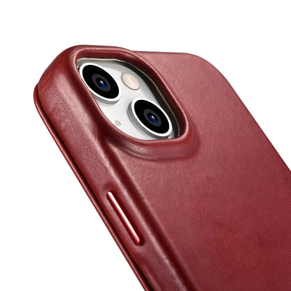 iCarer CE Oil Wax Premium Leather Folio Case iPhone 14 Plus Magnetic Flip Leather Folio Case MagSafe Red (AKI14220707-RD)_13