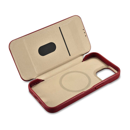 iCarer CE Oil Wax Premium Leather Folio Case iPhone 14 Plus Magnetic Flip Leather Folio Case MagSafe Red (AKI14220707-RD)_15