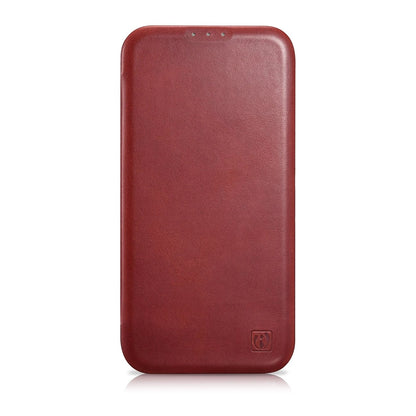 iCarer CE Oil Wax Premium Leather Folio Case iPhone 14 Plus Magnetic Flip Leather Folio Case MagSafe Red (AKI14220707-RD)_1
