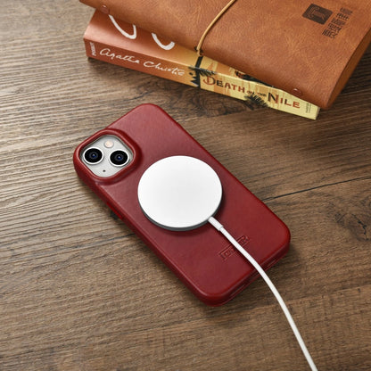 iCarer CE Oil Wax Premium Leather Folio Case iPhone 14 Plus Magnetic Flip Leather Folio Case MagSafe Red (AKI14220707-RD)_22