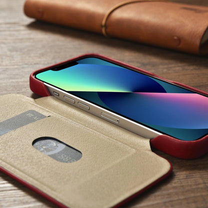 iCarer CE Oil Wax Premium Leather Folio Case iPhone 14 Plus Magnetic Flip Leather Folio Case MagSafe Red (AKI14220707-RD)_23