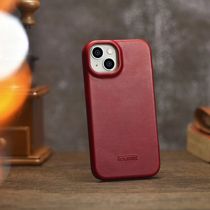 iCarer CE Oil Wax Premium Leather Folio Case iPhone 14 Plus Magnetic Flip Leather Folio Case MagSafe Red (AKI14220707-RD)_25