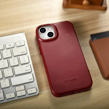 iCarer CE Oil Wax Premium Leather Folio Case iPhone 14 Plus Magnetic Flip Leather Folio Case MagSafe Red (AKI14220707-RD)_26